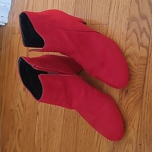 INC Red Ankle Booties